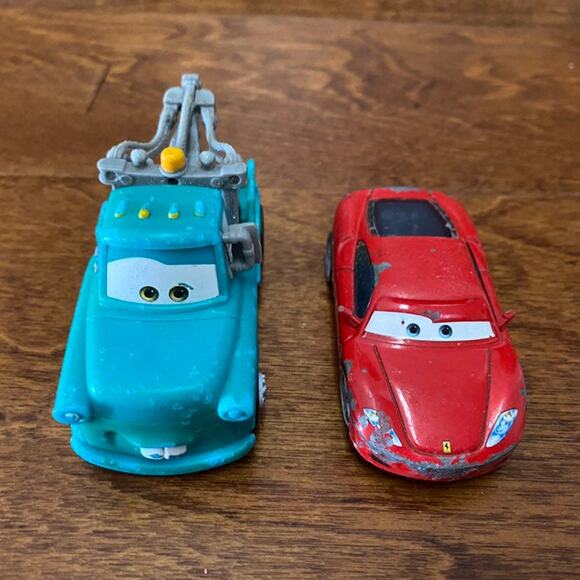 DISNEY PIXAR Cars Mater and Michael Schumacher Metal Die Cast Cars - Picture 2 of 5
